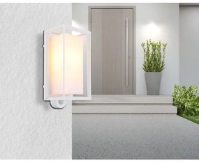 Globo 31982WS - Érzékelős kültéri fali lámpa LOGANA 1xE27/60W/230V IP44 fehér