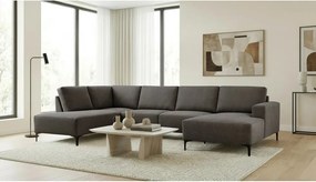 Antracitszürke zsenília sarokkanapé (bal oldali-U alakú) Fabian – Scandic