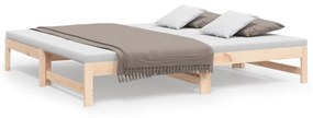 vidaXL tömör fenyőfa kihúzható kanapéágy 2x(75x190) cm