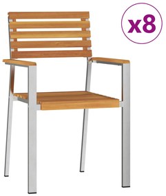 9 darabos Kerti Étkezősor Tömör Akácfából