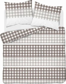 Szatén ágyneműhuzat 220x200 bézs kockás Home Satin