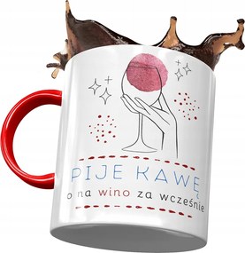 Bögre Piros Vicces Kávét Iszom Ajándék Nyomtatott Fotóval