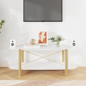 Fehér szerelt fa dohányzóasztal 110 x 48 x 40 cm