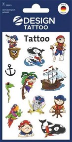 Matrica, tetoválás, 1 ív, 76x120 mm, AVERY ZWECKFORM, Z-Design No.56683, kalózok (AY56683)