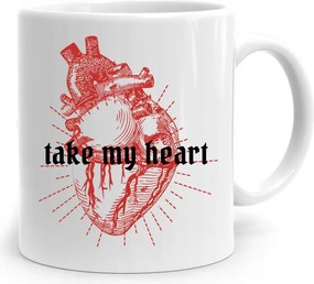 Valentin Napi Ajándék Bögre Take My Heart fényképes nyomtatással