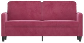 vidaXL kétszemélyes bordó bársony kanapé 140 cm
