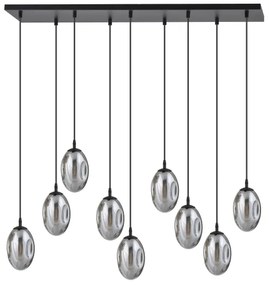 Csillár zsinóron ASTRAL 9xE14/10W/230V fekete/füstös