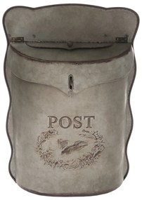 Vintage fém felakasztható postaláda,  szürke