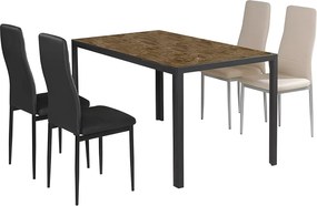 Szék, fekete műbőr/fekete fém, COLETA NOVA