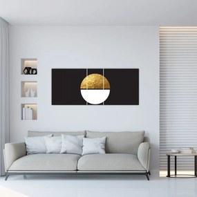 Kép - Absztrakció arany és fekete N⁰1 (120x50 cm)