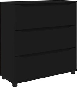 vidaXL Tárolószekrény Fekete 80 x 31 x 81 cm Faanyag
