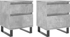 vidaXL 2 db betonszürke szerelt fa éjjeliszekrény 40 x 35 x 50 cm