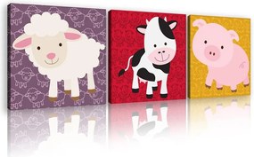 Vászonkép gyerekeknek aranyos állatok 75x25