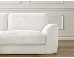 Fehér zsenília sarokkanapé (bal oldali-heverő résszel) Leonore – Bobochic Paris