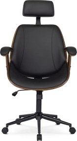 Forgószék dió/fekete ökobőr. FABIAN