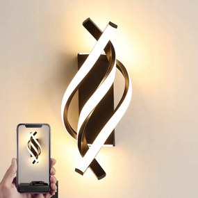 Fali Lámpa Beltéri Led Fali Lámpa Hálószobába, Nappaliba 22W 6000K Fekete