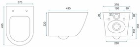 WC csésze Rea Carlos Slim Rimless Aiax Shiny