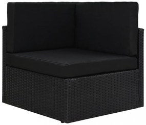 vidaXL 14 részes fekete polyrattan kerti ülőgarnitúra párnákkal