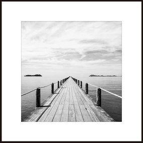 Falikép 50x50 cm, fekete-fehér tengerpart - PONTON