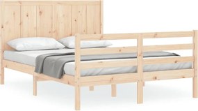 vidaXL tömör fa ágykeret fejtámlával King Size