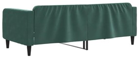 sötétzöld bársony kanapéágy 90x200 cm