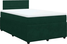 vidaXL sötétzöld bársony rugós ágy matraccal 120x190 cm