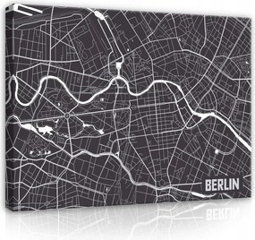 Vászonkép 100x75 Berlin térkép város alaprajz minimalizmus geometria vonalak utcák