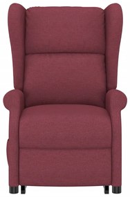 bordó szövet felállást segítő masszázsfotel