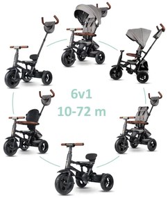 QPlay - RITO DELUXE 6 az 1-ben gyermek tricikli, szürke