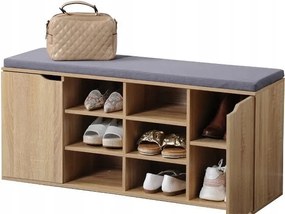 Cipőszekrény párnával, Sonoma tölgyfa dekoráció