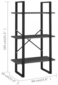 szürke forgácslap tárolópolc 60 x 30 x 105 cm
