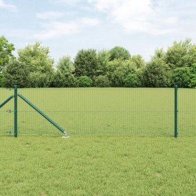 Hegesztett Drót Kerítés 7 Spirálos Oszloppal Zöld 0.6x10 m Acél