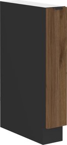 Alsó szekrény kihúzható kosárral, okapi dió/fekete, MENZO 15 D CARGO BB