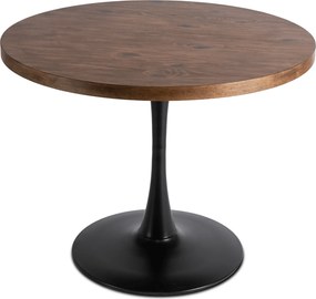 Kerek étkezőasztal LINO, 100 cm rusztikus/fekete