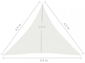fehér HDPE napvitorla 160 g/m² 4,5 x 4,5 x 4,5 m