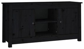 fekete tömör fenyőfa TV-szekrény 103 x 36,5 x 52 cm