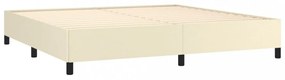 vidaXL krémszínű műbőr ágykeret 200x200 cm