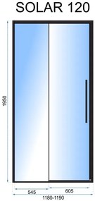 Zuhanyajtó SOLAR black MAT 120