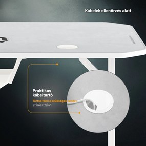 Gamer asztal 140 cm fehér: Diablo X-Mate 1400