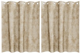 bársony függönyök 2 db grommettel krém 140x140 cm