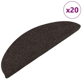 20 db fekete öntapadó lépcsőszőnyeg 65 x 22,5 x 3,5 cm