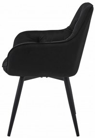JORK360 VELVET fekete forgó étkezőszék