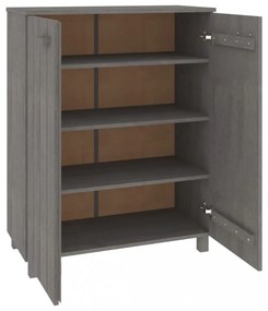 HAMAR világosszürke tömör fenyőfa cipőszekrény 85 x 40 x 108 cm