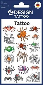 Matrica, tetoválás, 1 ív, 76x120 mm, AVERY ZWECKFORM, Z-Design No.56693, pókok (AY56693)