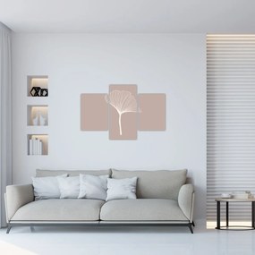 Kép - Bézs színű levelek N⁰5 (90x60 cm)