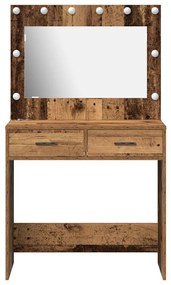 LED világítással ellátott sminktükör Öreg fa 78,5x41x135 cm
