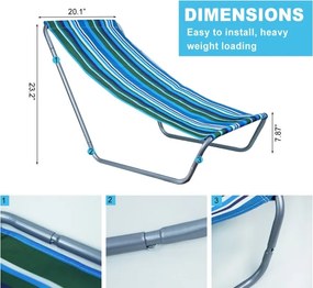 Összecsukható tengerparti napozóágy SAND, kék-fehér