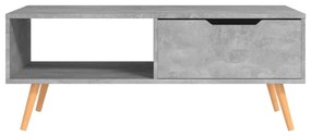 Betonszürke szerelt fa dohányzóasztal 100 x 49,5 x 43 cm