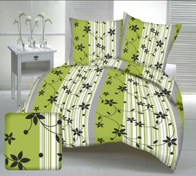 Pamut lepedők Berlin zöld TiaHome - 1x Párna 90x70cm, 1x Paplan 140x200cm
