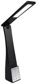 Matt fekete LED asztali lámpa időzítő funkcióval (magasság 45 cm) Linus – Trio